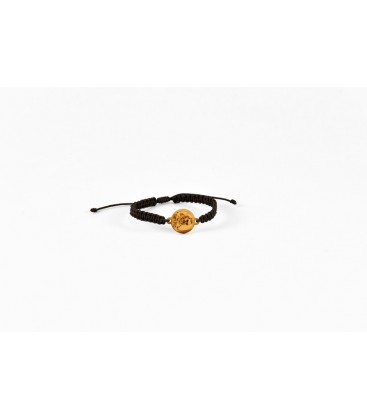 BRACCIALE IN CORDA PLACCA IN LEGNO