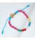 Enfants de tressé bracelet coulissant vert, Fuchsia