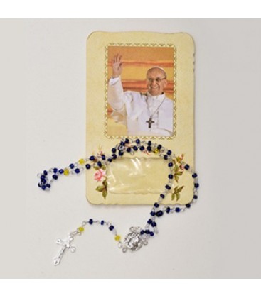 Gehäuse mit Rosario und Papa Francesco