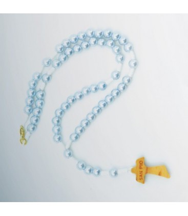 Rosario Perla con Chiusura Celeste, Rosa, Avorio