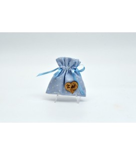 SACCHETTO PROFUMATO SAN PIO CON CUORE IN LEGNO