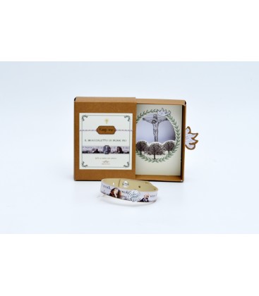 BRACCIALE PADRE PIO IN PELLE VERSIONE COLORATA