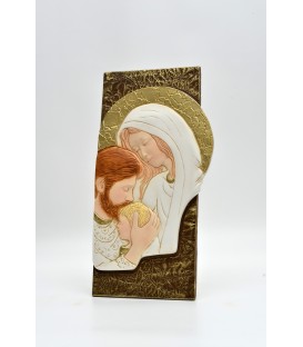 QUADRO RETTANGOLARE S.FAMIGLIA SU SFONDO  MARRONE 