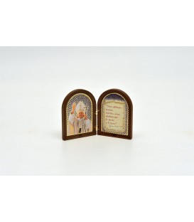 QUADRETTO LIBRETTO BIZANTINO CON IMMAGINE GIOVANNI PAOLO II ORO A CALDO