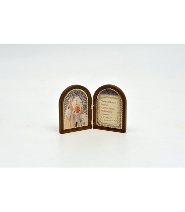 QUADRETTO LIBRETTO BIZANTINO CON IMMAGINE GIOVANNI PAOLO II ORO A CALDO