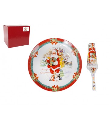 SET PIATTO CON PALETTA BABBO NATALE