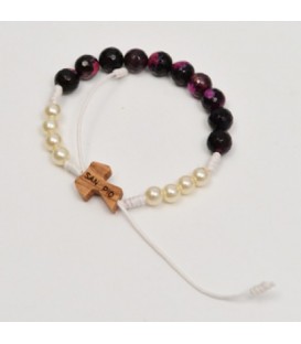 Pulseira de pedras semi-preciosas com Tau